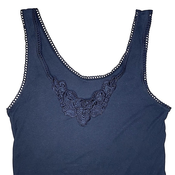 Vintage Black Embroidered Tank Top - Picture 2 of 9